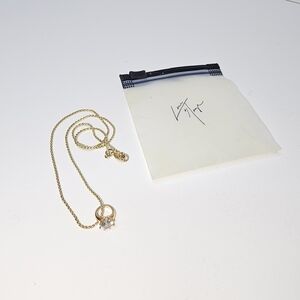 Lace By Tanaya Gold Mini Promise Ring Necklace